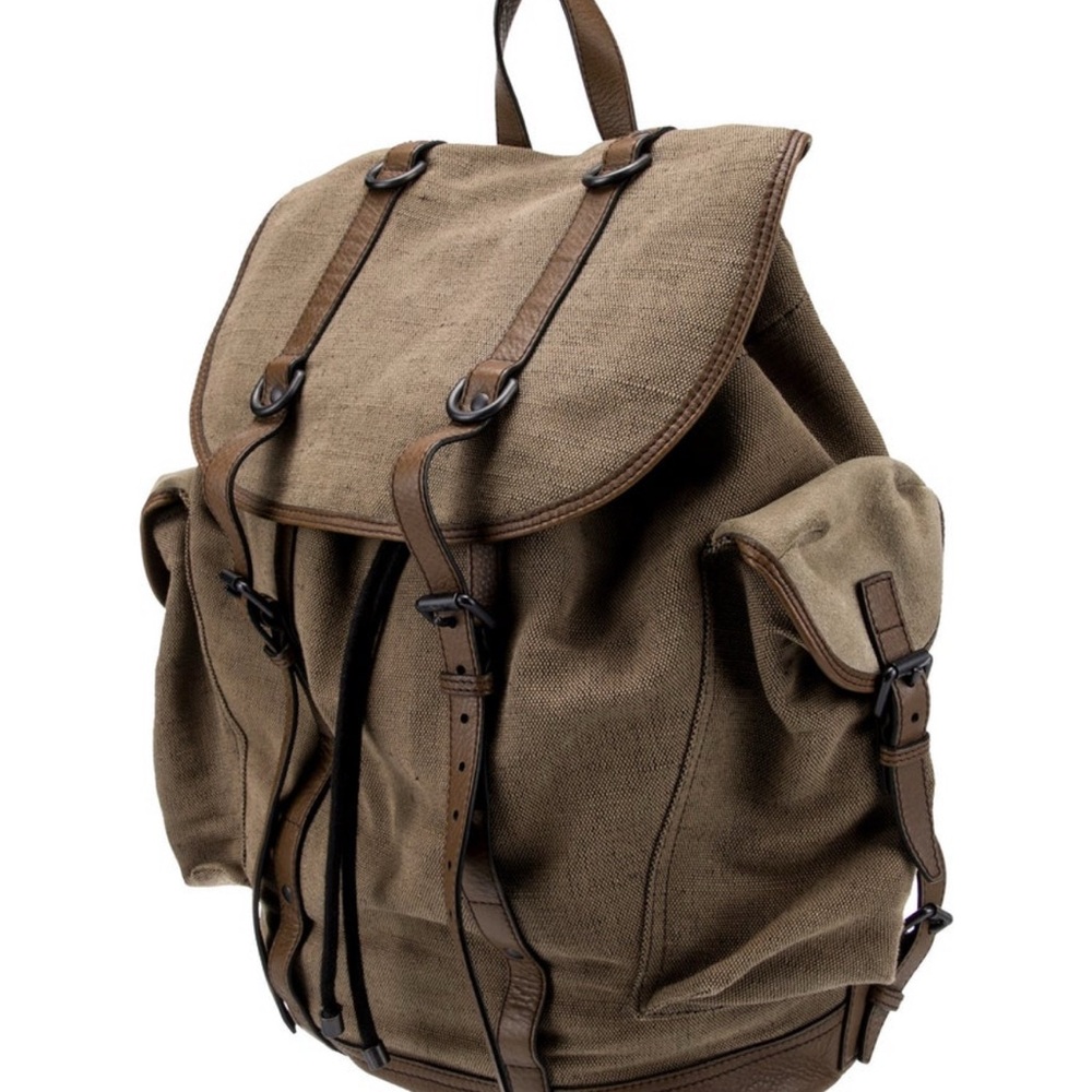 Burberry -Classic Brown Canvas Backpack - Picture 8 of 16